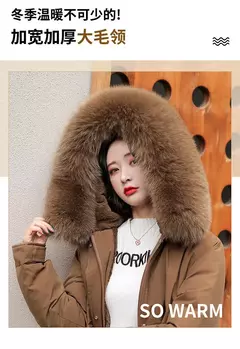 Parka longa de lã com capuz feminino com gola de pele, casaco fino, roupas acolchoadas, neve quente, moda inverno, novo, 2023 - Wolf Magazine