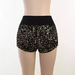 Mini Shorts de cintura alta com lantejoulas femininas, Roupas Glitter, Skinny, Festa, Boate, Streetwear, Sexy, Verão, Tendência da Moda, 2023 - Wolf Magazine