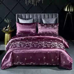 High End Jacquard Bedding Set, Luxo, Europeu, Conjuntos de cama de casamento, Rainha, American Satin, Double Duvet Cover, - comprar online
