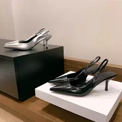 Salto Alto para Mulher, Sapatos de Deslizamento, Escritório e Carreira, Sólido, Sexy, Moda, Verão, 2022, Sandálias - loja online