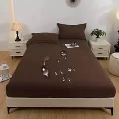 1 peça à prova d'água pele macia geada cor sólida tampa de cama capa contra poeira lençol (fronha e núcleo de travesseiro não incluído) - Wolf Magazine