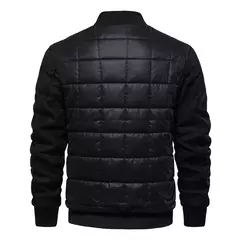 AIOPESON-Jaqueta de gola xadrez masculina, jaquetas forrado de lã grossa, casaco retalhado, moda inverno quente