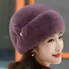 Chapéu de pele quente feminino, moda inverno, cabelo inteiro de vison, boina, maré, Kanye, Gorras Cap, mãe