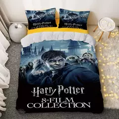 Conjunto de cama dos desenhos animados harries p-potters capa de edredão fronha relíquias da morte colcha capa para crianças presente único duplo grande - comprar online