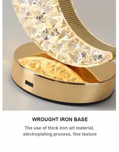 Quarto de cristal toque escurecimento luz da noite meninas quarto decoração casa estética usb cabeceira led mesa ambiente 3d lua lâmpada