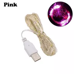 USB LED String Lights para Decoração de Natal, Impermeável Fairy Lights, Cobre Silver Wire, Guirlanda de Luz, Festa de casamento, 1 m, 2 m, 3 m, 5m - comprar online