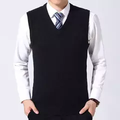 Colete casual de suéter quente masculino, colete confortável, outono e inverno - Wolf Magazine