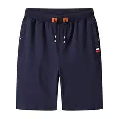 Imagem do Shorts de suor com elástico na cintura masculino, bermudas masculinas, plus size, treino, casual, calção de jogger monocromático, bolsos, verão, 2022