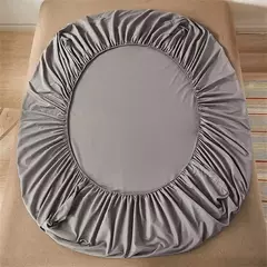 100% algodão cabido folha de cama com faixa elástica cor sólida anti-deslizamento ajustável colchão capa para cama única dupla rei rainha