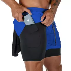 Shorts Quick Dry Camo Running para homens, esportes de ginástica, treino, fitness, jogging, calças curtas, verão, 2 em 1 - comprar online