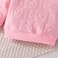 Imagem do Conjunto de roupas infantis para o dia dos namorados, camiseta e calça de manga comprida, roupa infantil para bebê recém-nascido, 3-24 meses
