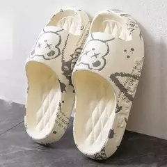 Urso de desenho animado para homens e mulheres, chinelos macios antiderrapantes, sandálias de conforto feminino, chinelos de casal, moda, verão - comprar online