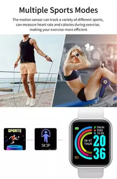 Imagem do Relógio inteligente multifuncional para homens e mulheres, telefone conectado bluetooth, música, pulseira de esportes fitness, monitor de sono, smartwatch y68, d20