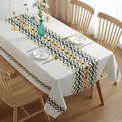 Impermeável Retangular Poliéster Toalha De Mesa, Padrão De Estilo Conciso, Decoração De Casa Moderna, Cozinha, Sala De Estar, Festa De Casamento - Wolf Magazine