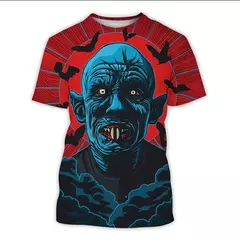 Camiseta de manga curta masculina, filme de terror, vampiro, impressa em 3D, hip-hop, casual, moda verão, novo, 2022 - loja online