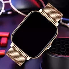 Relógio inteligente quadrado para homens e mulheres, rastreador de fitness, relógio inteligente esportivo, toque de discagem, música, Smartclock para Android, iOS na internet