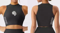 Camisa de barriga sem mangas para mulheres, blusa curta, colete fino, sutiã elástico de ginástica, ioga feminina e corrida, moda feminina escura, esporte, 2024 - Wolf Magazine