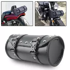 Bolsa de couro para garfo de motocicleta, alforjes para ferramentas, bolsa de armazenamento à prova d'água para harley sportster xl touring softail dyna road king na internet