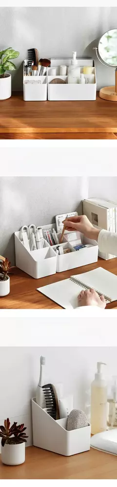 Caixa de armazenamento de mesa presente de escritório em casa cosméticos plástico multifuncional organizador caixa de armazenamento de controle remoto - loja online