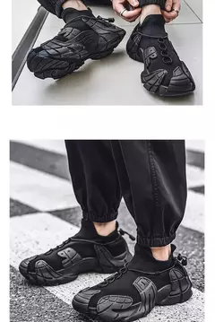 Sapato casual de malha leve masculino, meias respiráveis, tênis antiderrapante, sapato de pai versátil, popular, novo, 2024 - Wolf Magazine