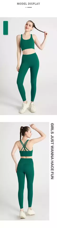 Roupa de ioga feminina de 2 peças, conjunto de treino rápido, roupa de fitness respirável, sutiã e leggings esportivos, roupas fitness, novo, 2024 - comprar online