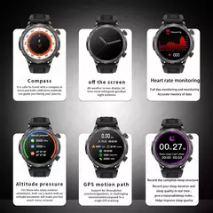 Relógio Inteligente de Chamada Bluetooth para Homens, Huawei AMOLED, Tela Grande HD, Frequência Cardíaca, NFC, IP68 Impermeável, GPS, Relógio Esportivo, Novo, 2022 - loja online