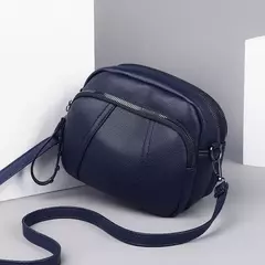 Cor sólida elegante rebite zíper bolsa de telefone móvel feminino simples cou - loja online