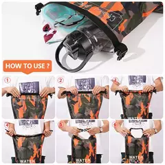 Sacos impermeáveis secos e molhados da separação, trouxa do bolso para o caiaque, canoagem, natação, esportes ao ar livre, XAZ9, 30L, 15L - Wolf Magazine