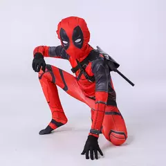 Adulto deadpool traje deadpool crianças terno cosplay máscara terno super-herói criança macacão traje de halloween criança macacão conjunto