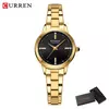 Curren-relógio de quartzo feminino, original, elegante, feito de aço inoxidável, à prova d'água, para as mulheres