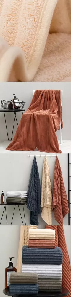 Toalha de cara coral listrada engroçada macia do velo, toalha de banheiro do microfiber, água-absorvente, não fácil de verter - loja online