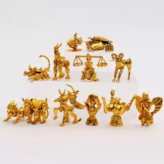 Saint Seiya Gold Zodiac Bonecas Anime, Coleção Figurine Brinquedos, Áries, Touro, Libra, Escorpião, Sagitário, Decoração, 12pcs por conjunto - Wolf Magazine