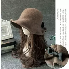 Chapéu de lã de bowknot vintage feminino, Fedoras para senhoras, cúpula de feltro para casamento Igreja Jazz, boné feminino elegante, outono e inverno - comprar online