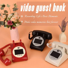 Clássico europeu decoração vídeo bênção fonógrafo decoração vídeo convidado livro telefone casamento gravação de áudio livro de mensagens - comprar online
