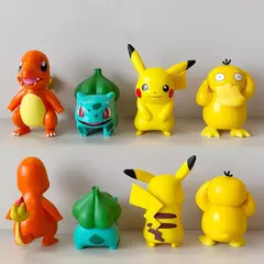 Pokemon anime figuras de ação pikachu brinquedos modelo charmander psyduck squirtle jigglypuff bulbasaur kawaii coletar bonecas crianças presente - loja online