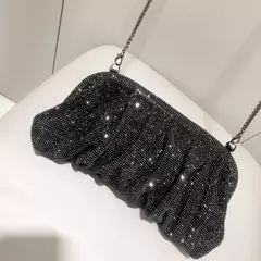 Imagem do Handmade Strass Evening Clutch Bags com Punho Brilhante, Novas Dobras Bolsas, Handmade Bolsas, Designer De Luxo, Festa De Casamento, Alta Qualidade