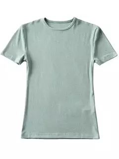 Imagem do Camiseta feminina com ajuste magro, manga curta apertada, camiseta com gola O, tops básicos de corte sólido, casual, verão