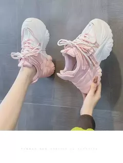 Sapatos femininos sapatos casuais primavera tênis plataforma mulher-sapatos tênis moda feminina sola grossa 2024 rosas formadores aumentados i