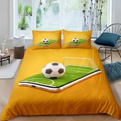 Single-Sided Green Football Field Impresso Consolador, conjuntos de cama, colchas confortáveis, edredão, cama king size, presente, 3pcs - comprar online