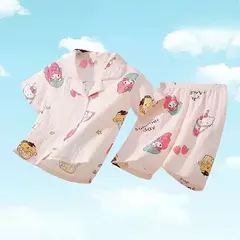 Conjunto de Pijamas Anime infantil, Roupa das Meninas, Roupa Confortável, Homewear das Meninas, Minha Melody, Sanrio, Pochacco, Cinnamoroll, Kuromi - comprar online