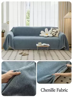 YanYangTian-Chenille toalha de sofá para sala de estar, sofá com borda de borla, almofada waffle, estilo francês, decoração de casa - comprar online
