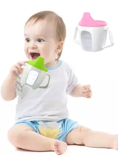 Bebê aprendendo beber copo bonito garrafa de água com dupla alça bpa livre leakproof crianças copos de água garrafa duckbill copo - comprar online