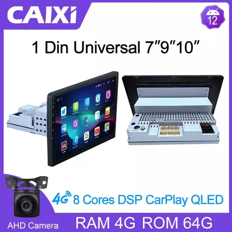 Caixi 7 ''9'' 10 ''8 núcleo android 1din multimídia carro carplay navegação universal gps 1 unidade central din rádio automático áudio estéreo dvd