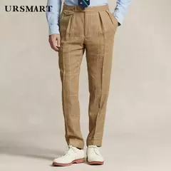 Calça xadrez clássica masculina, estilo cavalheiro britânico, novos produtos para primavera e outono, calça personalizada para homens, 2024 - comprar online