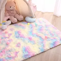 Tapete grande fofo para crianças, Tapete de pelúcia no quarto, tapete de veludo macio para crianças, decoração de sala de estar