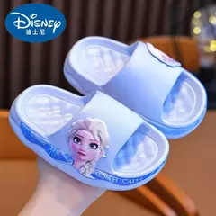 Disney-chinelos infantis de princesa Elsa congelados, sola macia antiderrapante, sandálias de banho internas, desenhos animados bonitos, verão - loja online