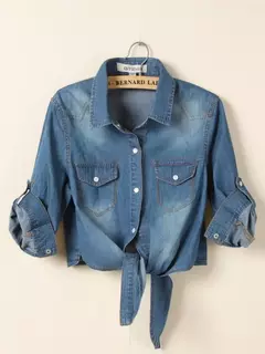 Camisa jeans de manga curta feminina, blusa curta sexy, camisas femininas, moda casual, verão, legal - comprar online