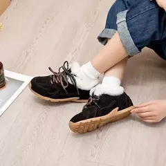 Aiyuqi tênis feminino novo couro genuíno retro alemão sapatos de treinamento feminino inverno veludo pele plana sapatos casuais