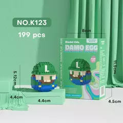 Super mario bros figura micro blocos de construção bowser luigi yoshi diy montagem quebra-cabeças mini tijolos brinquedos para presente natal