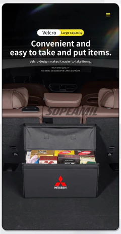 Para mitsubishi outlander pajero asx colt lancer l200 triton RalLIART caixa organizadora de porta-malas de carro caixa traseira estiva arrumação saco de armazenamento - comprar online